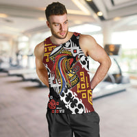 Personalised Papua New Guinea Bird Drum Men Tank Top Papuan Batik Motif LT9 Black - Polynesian Pride