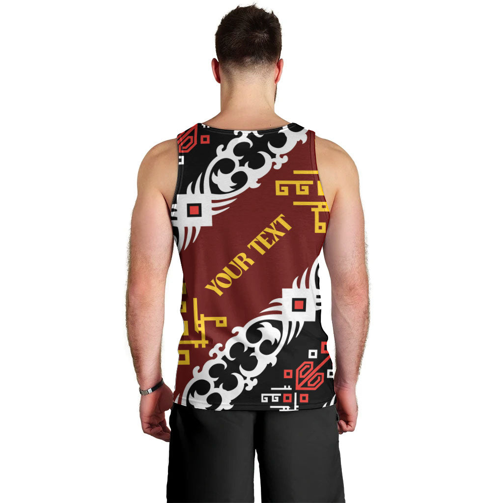 Personalised Papua New Guinea Bird Drum Men Tank Top Papuan Batik Motif LT9 - Polynesian Pride