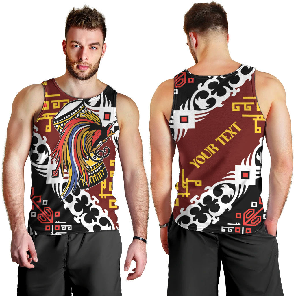 Personalised Papua New Guinea Bird Drum Men Tank Top Papuan Batik Motif LT9 - Polynesian Pride
