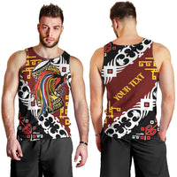 Personalised Papua New Guinea Bird Drum Men Tank Top Papuan Batik Motif LT9 - Polynesian Pride