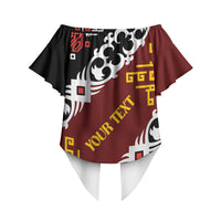 Personalised Papua New Guinea Bird Drum Off Shoulder Wrap Waist Top Papuan Batik Motif LT9 - Polynesian Pride