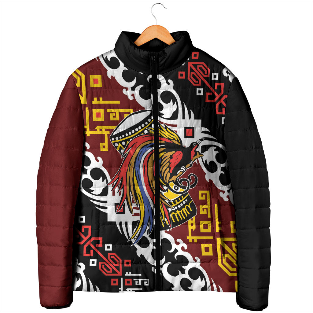 Personalised Papua New Guinea Bird Drum Padded Jacket Papuan Batik Motif LT9 - Polynesian Pride