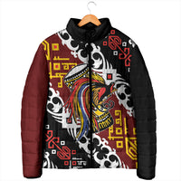 Personalised Papua New Guinea Bird Drum Padded Jacket Papuan Batik Motif LT9 - Polynesian Pride
