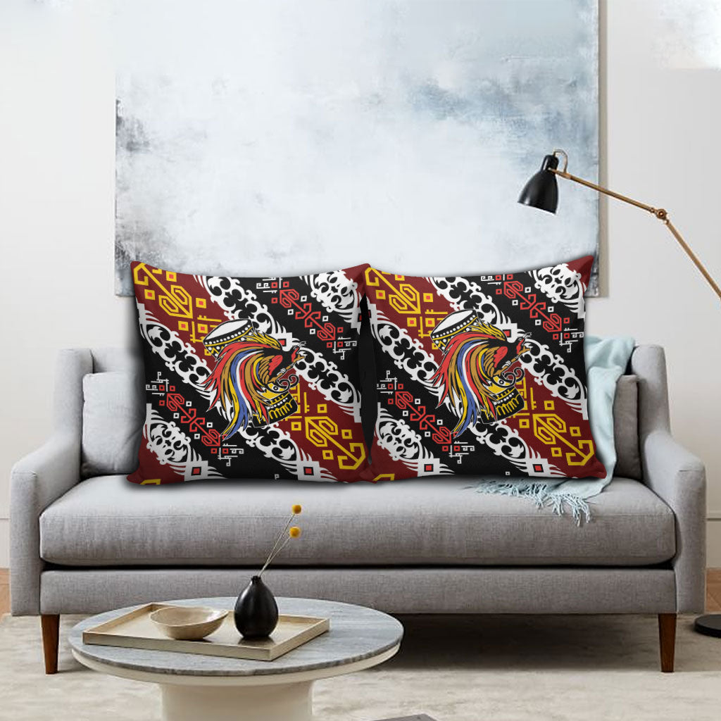 Papua New Guinea Bird Drum Pillow Cover Papuan Batik Motif LT9 - Polynesian Pride