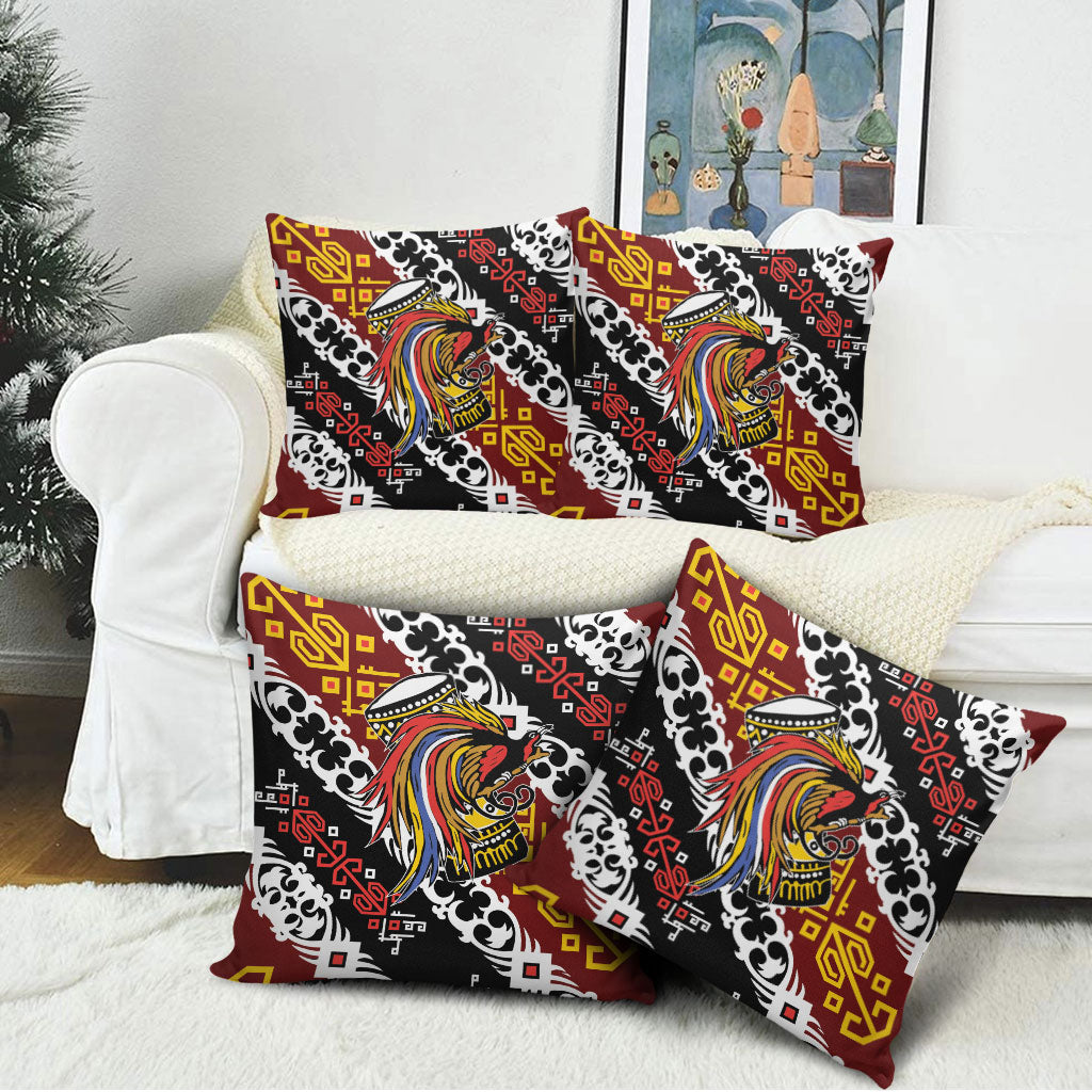 Papua New Guinea Bird Drum Pillow Cover Papuan Batik Motif LT9 - Polynesian Pride