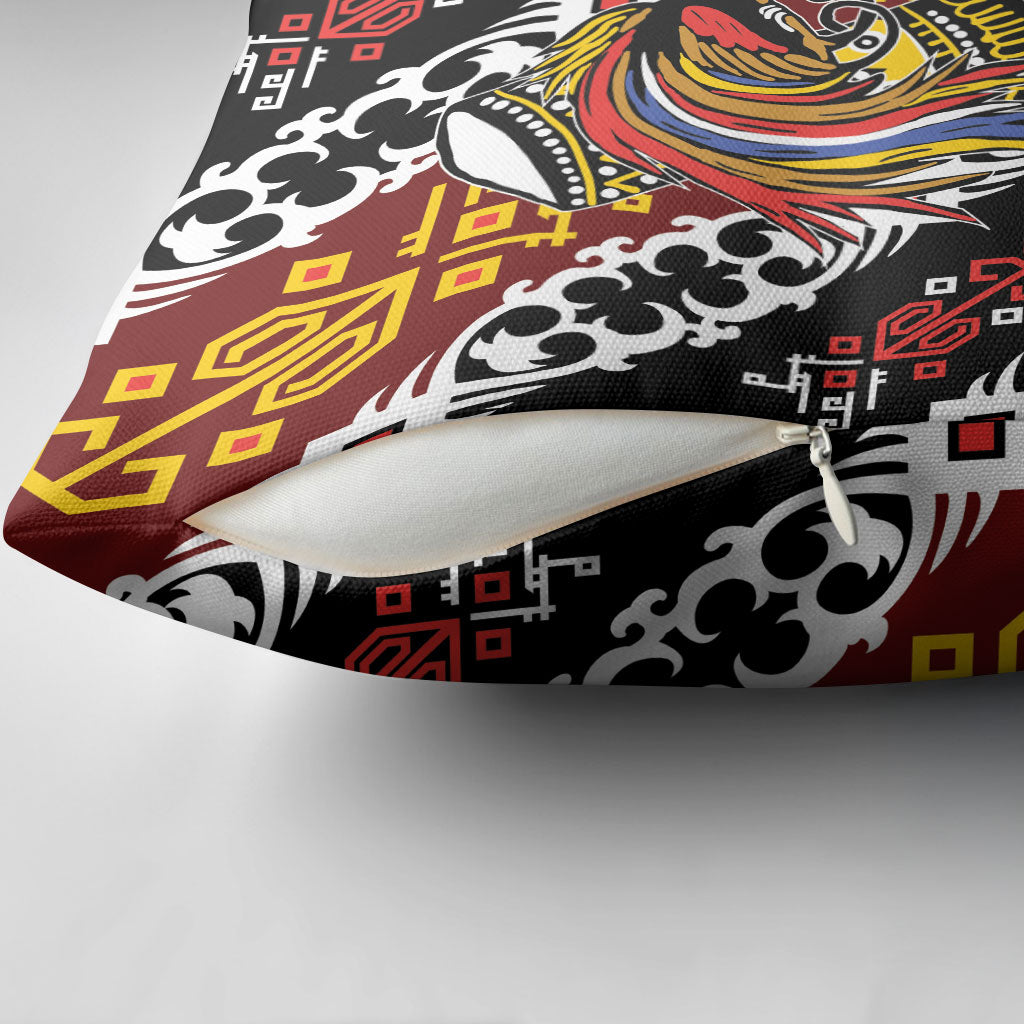 Papua New Guinea Bird Drum Pillow Cover Papuan Batik Motif LT9 - Polynesian Pride