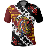 Personalised Papua New Guinea Bird Drum Polo Shirt Papuan Batik Motif LT9 Black - Polynesian Pride