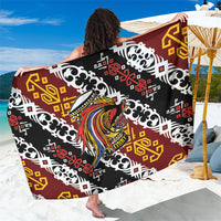 Papua New Guinea Bird Drum Sarong Papuan Batik Motif LT9 One Size 44 x 66 inches Black - Polynesian Pride