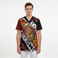 Personalised Papua New Guinea Bird Drum Scrub Top Papuan Batik Motif LT9 - Polynesian Pride