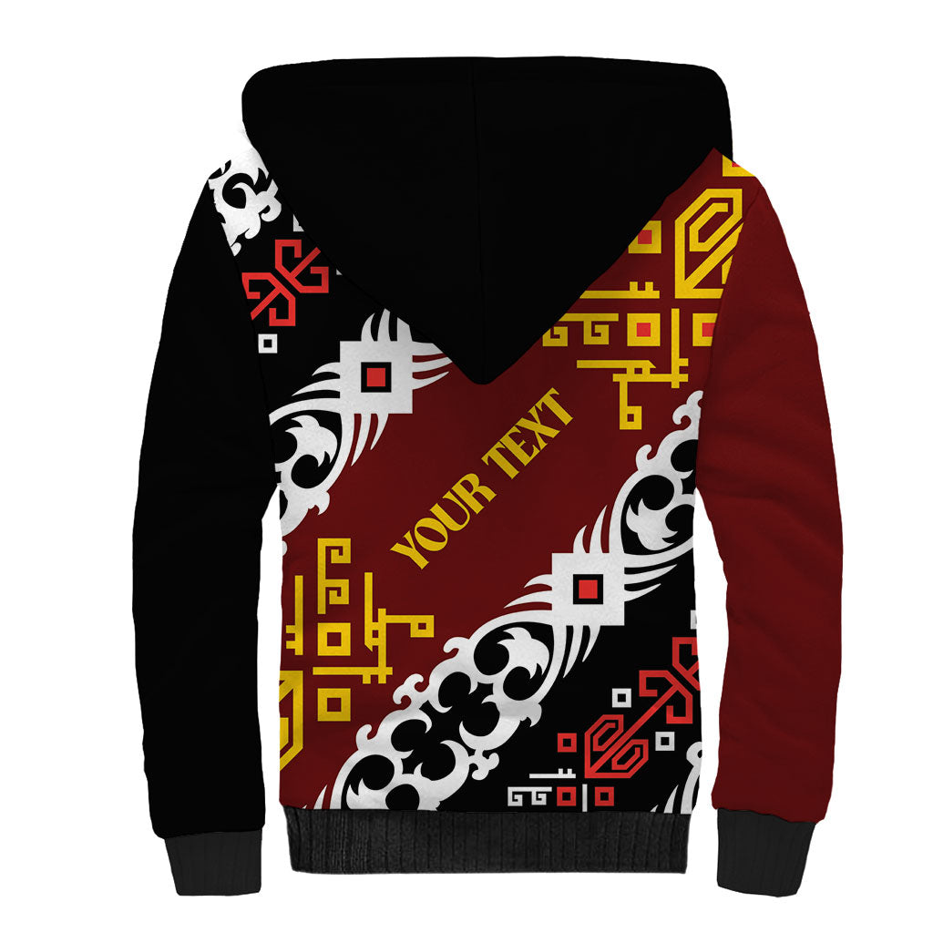 Personalised Papua New Guinea Bird Drum Sherpa Hoodie Papuan Batik Motif LT9 - Polynesian Pride