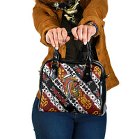 Papua New Guinea Bird Drum Shoulder Handbag Papuan Batik Motif LT9 One Size Black - Polynesian Pride