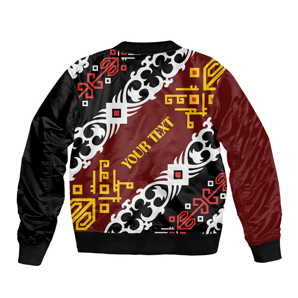 Personalised Papua New Guinea Bird Drum Sleeve Zip Bomber Jacket Papuan Batik Motif LT9 - Polynesian Pride