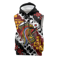 Personalised Papua New Guinea Bird Drum Sleeveless Hoodie Papuan Batik Motif LT9 Black - Polynesian Pride