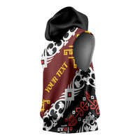Personalised Papua New Guinea Bird Drum Sleeveless Hoodie Papuan Batik Motif LT9 - Polynesian Pride