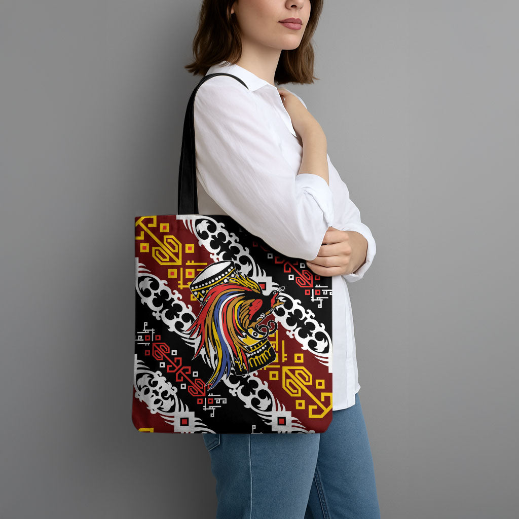 Papua New Guinea Bird Drum Tote Bag Papuan Batik Motif LT9 - Polynesian Pride