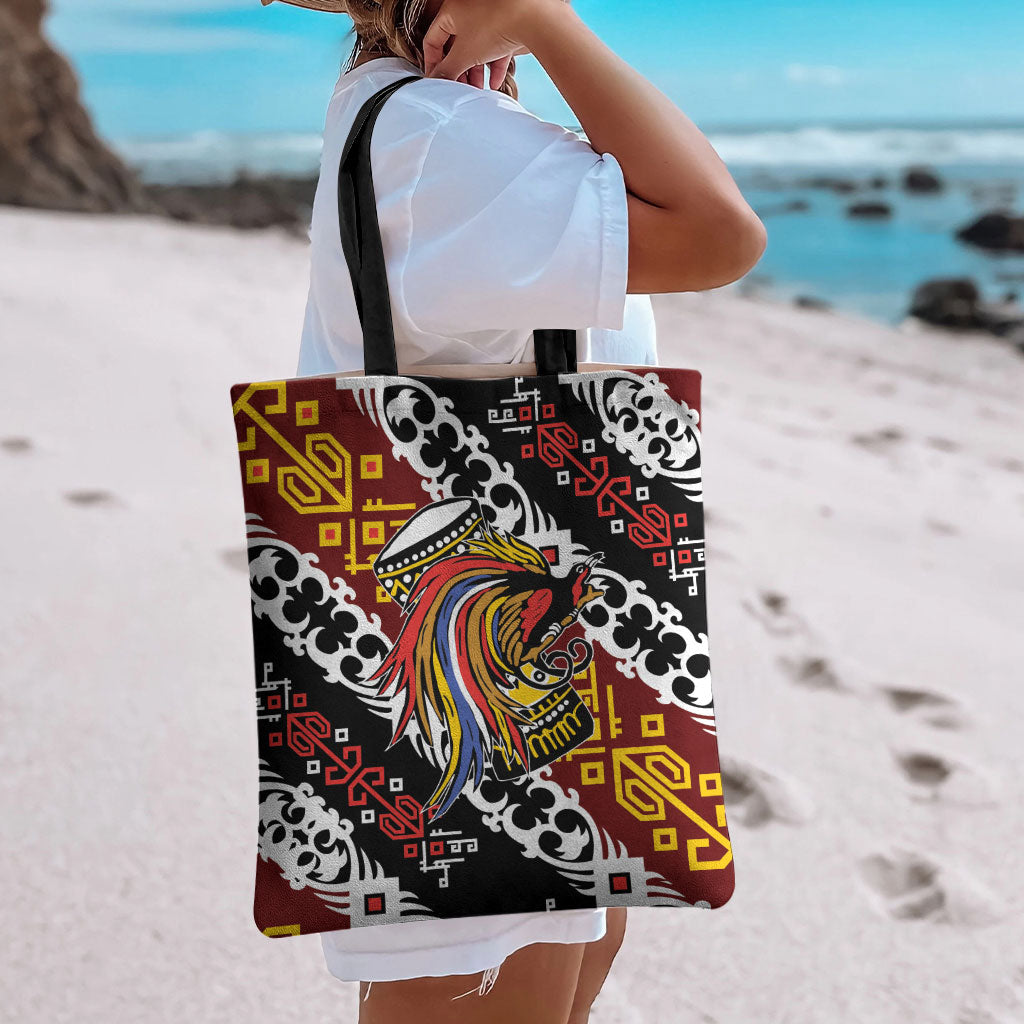 Papua New Guinea Bird Drum Tote Bag Papuan Batik Motif LT9 - Polynesian Pride