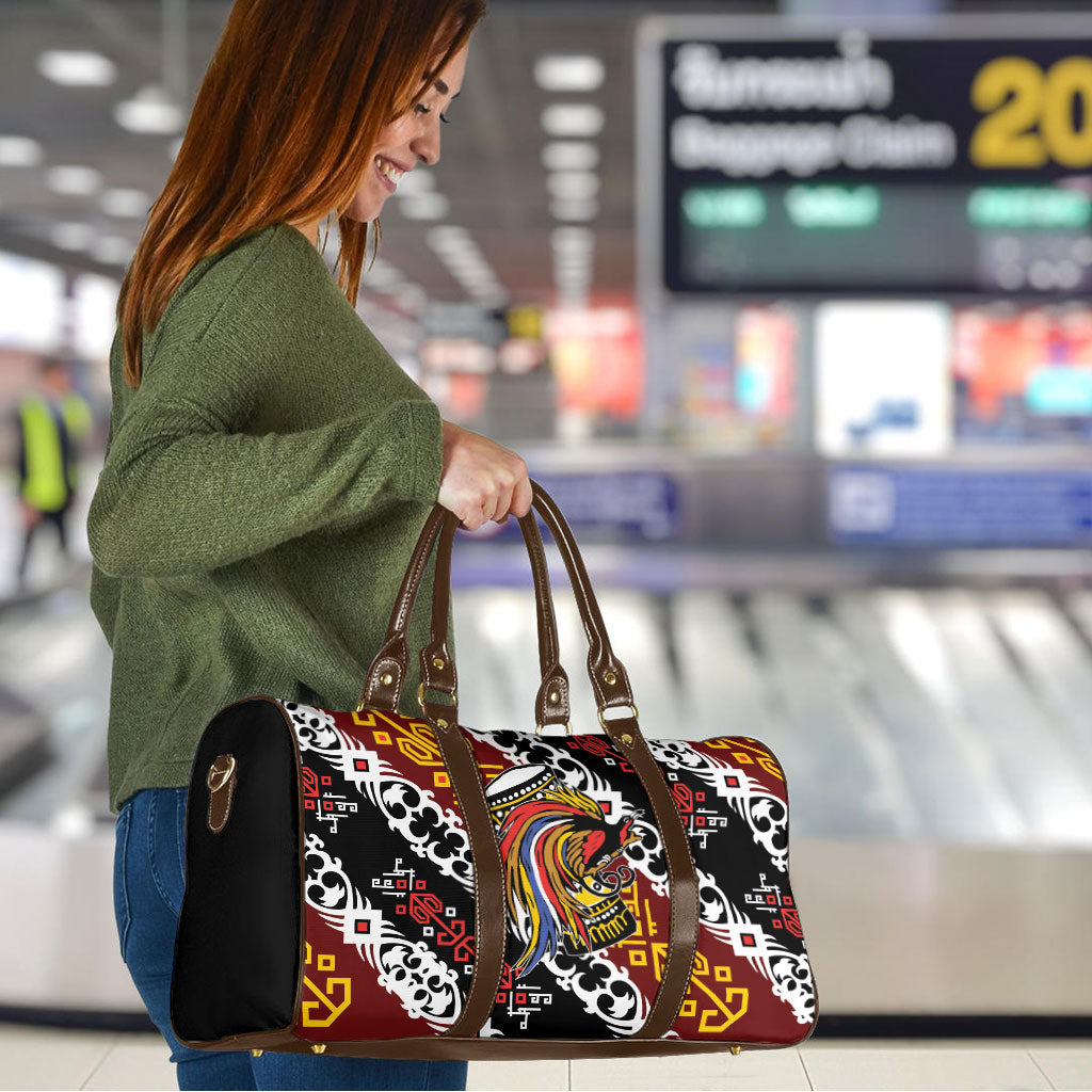 Papua New Guinea Bird Drum Travel Bag Papuan Batik Motif LT9 - Polynesian Pride