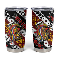 Papua New Guinea Bird Drum Tumbler Cup Papuan Batik Motif LT9 Black - Polynesian Pride