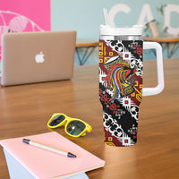 Papua New Guinea Bird Drum Tumbler With Handle Papuan Batik Motif LT9 - Polynesian Pride