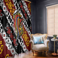 Papua New Guinea Bird Drum Window Curtain Papuan Batik Motif LT9 - Polynesian Pride