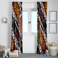 Papua New Guinea Bird Drum Window Curtain Papuan Batik Motif LT9 - Polynesian Pride