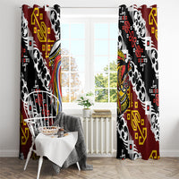 Papua New Guinea Bird Drum Window Curtain Papuan Batik Motif LT9 - Polynesian Pride