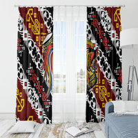 Papua New Guinea Bird Drum Window Curtain Papuan Batik Motif LT9 - Polynesian Pride