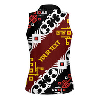 Personalised Papua New Guinea Bird Drum Women Sleeveless Polo Shirt Papuan Batik Motif LT9 - Polynesian Pride