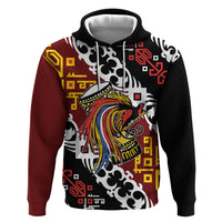 Personalised Papua New Guinea Bird Drum Zip Hoodie Papuan Batik Motif LT9 Pullover Hoodie Black - Polynesian Pride