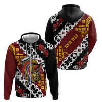 Personalised Papua New Guinea Bird Drum Zip Hoodie Papuan Batik Motif LT9 - Polynesian Pride