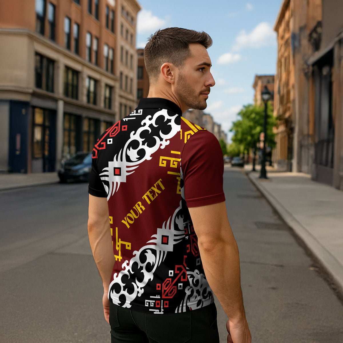 Personalised Papua New Guinea Bird Drum Zipper Polo Shirt Papuan Batik Motif LT9 - Polynesian Pride