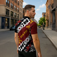 Personalised Papua New Guinea Bird Drum Zipper Polo Shirt Papuan Batik Motif LT9 - Polynesian Pride