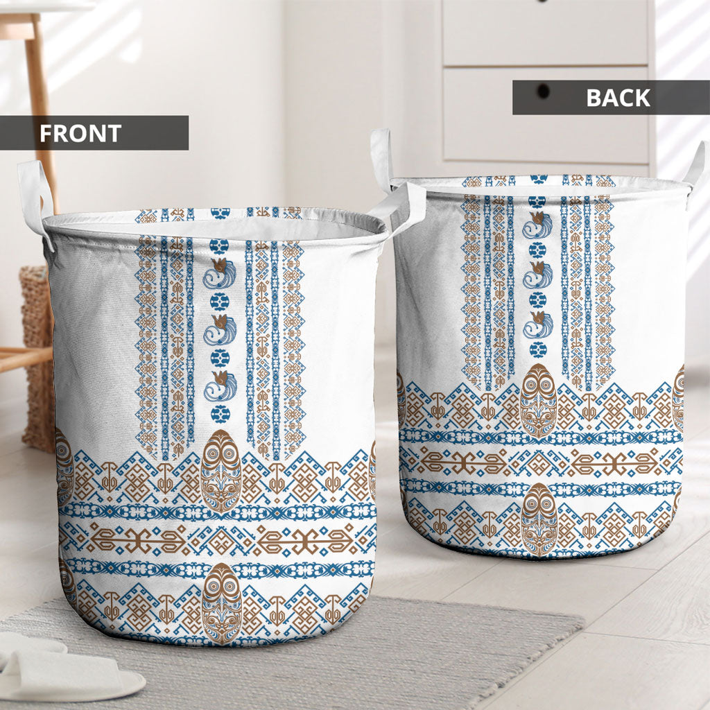 Papua New Guinea Bird Ethnic Laundry Basket Papuan Batik Inspired Pattern LT9 - Polynesian Pride