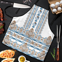 Papua New Guinea Bird Ethnic Apron Papuan Batik Inspired Pattern LT9 White - Polynesian Pride