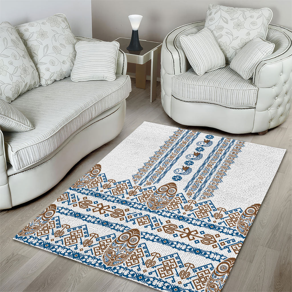 Papua New Guinea Bird Ethnic Area Rug Papuan Batik Inspired Pattern LT9 - Polynesian Pride