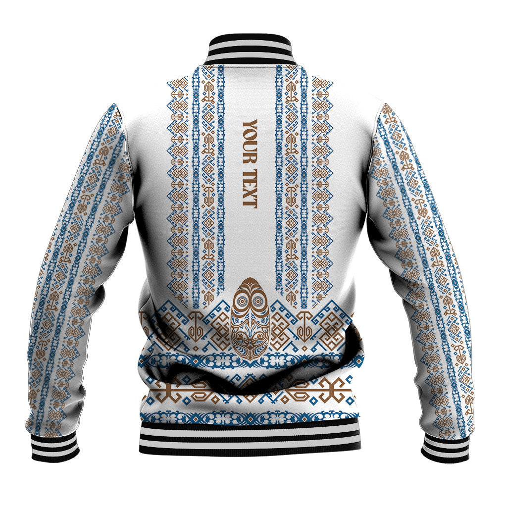 Personalised Papua New Guinea Bird Ethnic Baseball Jacket Papuan Batik Inspired Pattern LT9 - Polynesian Pride