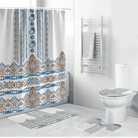 Papua New Guinea Bird Ethnic Bathroom Set Papuan Batik Inspired Pattern LT9 Bathroom Set (4 pcs) White - Polynesian Pride