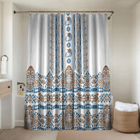 Papua New Guinea Bird Ethnic Bathroom Set Papuan Batik Inspired Pattern LT9 Shower Curtain Only White - Polynesian Pride