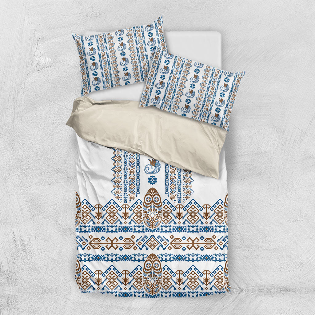 Papua New Guinea Bird Ethnic Bedding Set Papuan Batik Inspired Pattern LT9 US Twin 172cm x 218cm White - Polynesian Pride
