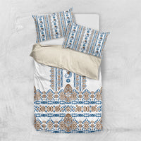 Papua New Guinea Bird Ethnic Bedding Set Papuan Batik Inspired Pattern LT9 US Twin 172cm x 218cm White - Polynesian Pride