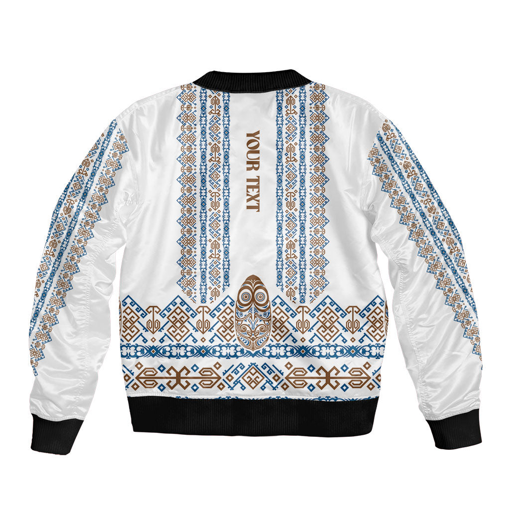 Personalised Papua New Guinea Bird Ethnic Bomber Jacket Papuan Batik Inspired Pattern LT9 - Polynesian Pride