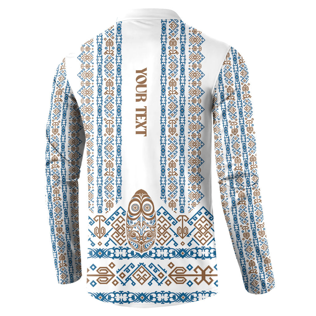 Personalised Papua New Guinea Bird Ethnic Button Sweatshirt Papuan Batik Inspired Pattern LT9 - Polynesian Pride