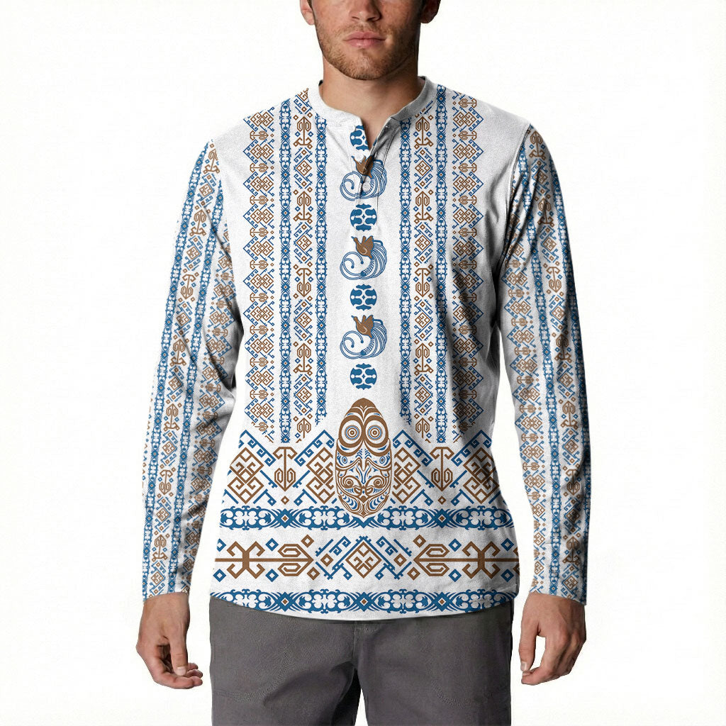 Personalised Papua New Guinea Bird Ethnic Button Sweatshirt Papuan Batik Inspired Pattern LT9 - Polynesian Pride