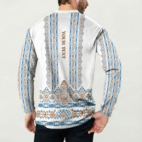 Personalised Papua New Guinea Bird Ethnic Button Sweatshirt Papuan Batik Inspired Pattern LT9 - Polynesian Pride