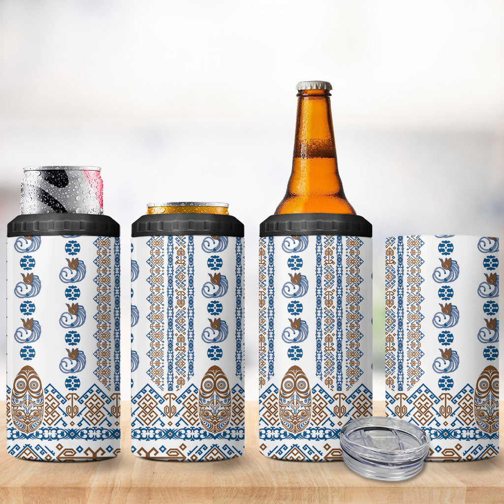 Papua New Guinea Bird Ethnic 4 in 1 Can Cooler Tumbler Papuan Batik Inspired Pattern LT9 - Polynesian Pride