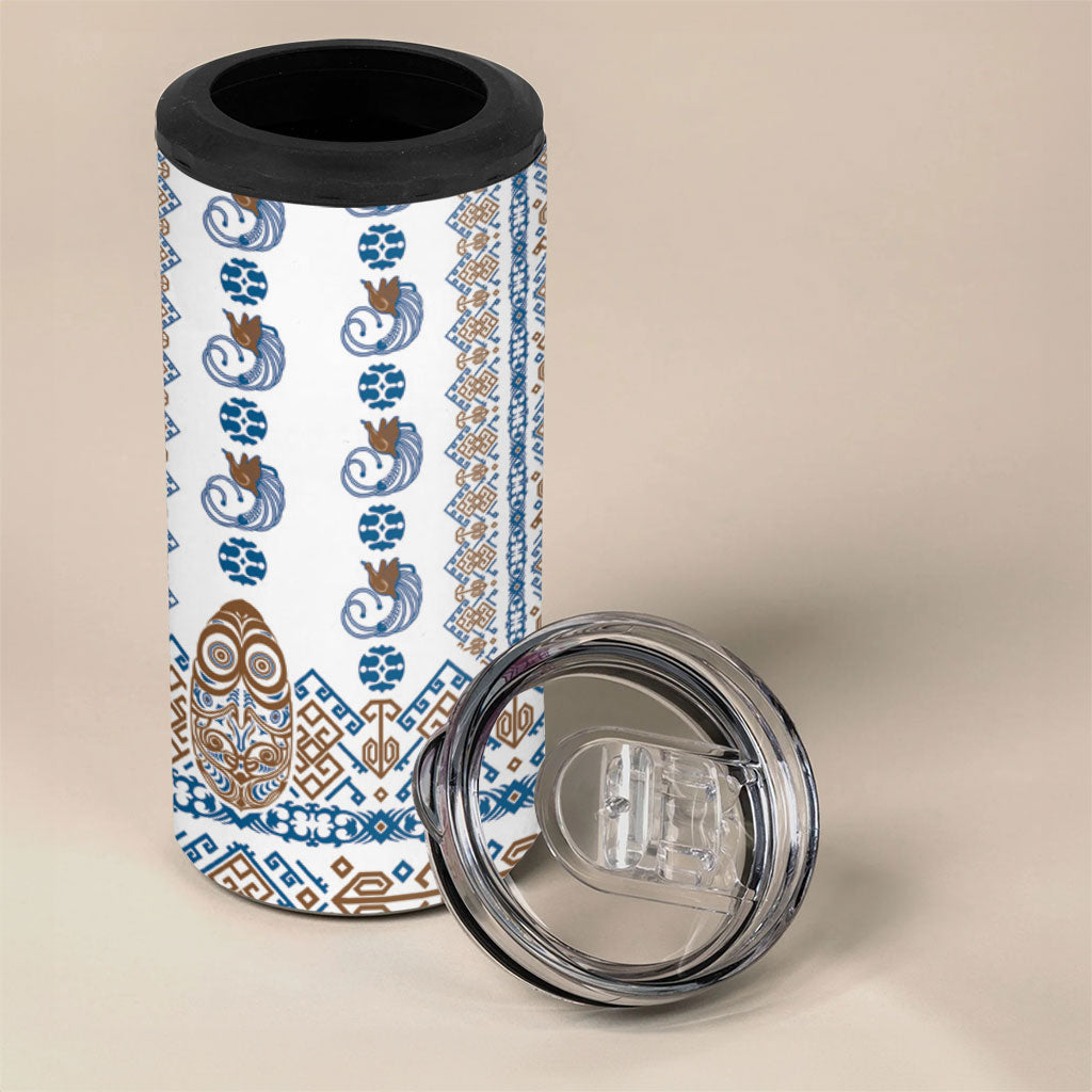 Papua New Guinea Bird Ethnic 4 in 1 Can Cooler Tumbler Papuan Batik Inspired Pattern LT9 - Polynesian Pride