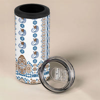 Papua New Guinea Bird Ethnic 4 in 1 Can Cooler Tumbler Papuan Batik Inspired Pattern LT9 - Polynesian Pride