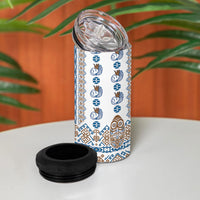 Papua New Guinea Bird Ethnic 4 in 1 Can Cooler Tumbler Papuan Batik Inspired Pattern LT9 - Polynesian Pride