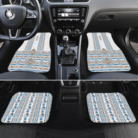 Personalised Papua New Guinea Bird Ethnic Car Mats Papuan Batik Inspired Pattern LT9 Set 4pcs White - Polynesian Pride