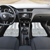 Personalised Papua New Guinea Bird Ethnic Car Mats Papuan Batik Inspired Pattern LT9 Set 2pcs - Front White - Polynesian Pride